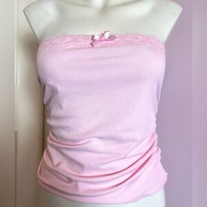 Baby pink ruched tube top